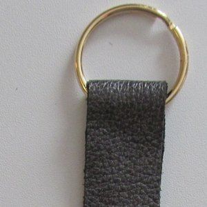 Leather Keychain with Star Accent